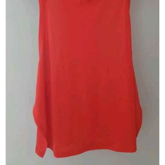 Athleta Grid Knit Tank Top Size XL Red Gym Pickleball Breathable Side Slit - Picture 4 of 10